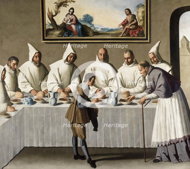 Saint Hugh in the Carthusian Refectory, c1655. Creator: Zurbarán, Francisco, de (1598-1664).