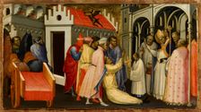Saint Hugh of Lincoln Exorcises a Man Possessed by the Devil, 1404-1407. Artist: Starnina, Gherardo (c. 1364-1413)