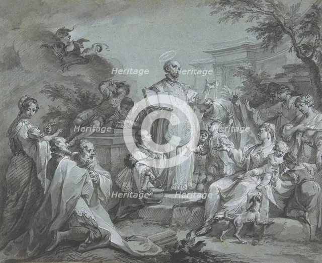 Saint Ignatius of Loyola Preaching, before 1761. Creator: Johann Wolfgang Baumgartner.