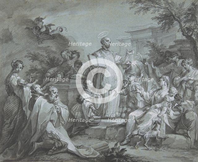 Saint Ignatius of Loyola Preaching, before 1761. Creator: Johann Wolfgang Baumgartner.
