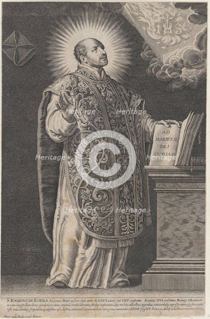 Saint Ignatius Loyola, standing and holding an open book, ca. 1630-54. Creator: Anon.