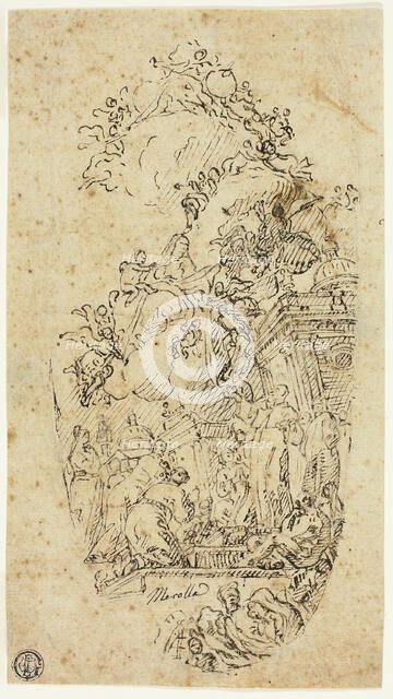 Saint Ildefonso Receiving a Chasuble from the Virgin, n.d. Creator: Marco Tullio Merolle.