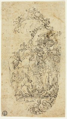 Saint Ildefonso Receiving a Chasuble from the Virgin, n.d. Creator: Marco Tullio Merolle