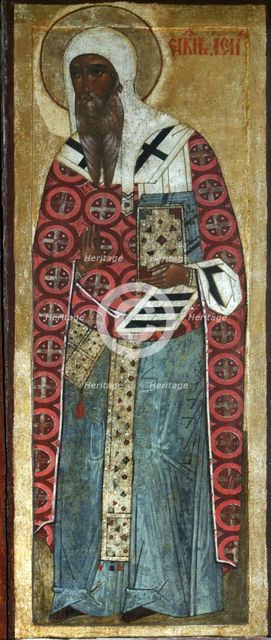 Saint Isaiah of Rostov, 16th century.  Creator: Russian icon.