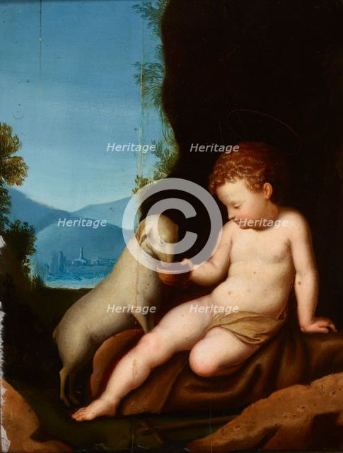 Saint John the Baptist Watering the Lamb, 16th century. Creator: Unknown.