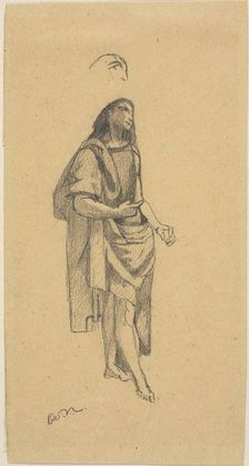 Saint John the Baptist, with Sketch of Head, n.d. Creator: Odilon Redon