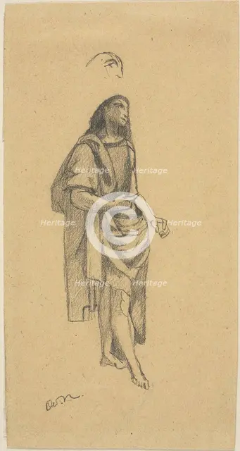 Saint John the Baptist, with Sketch of Head, n.d. Creator: Odilon Redon.