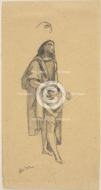 Saint John the Baptist, with Sketch of Head, n.d. Creator: Odilon Redon.
