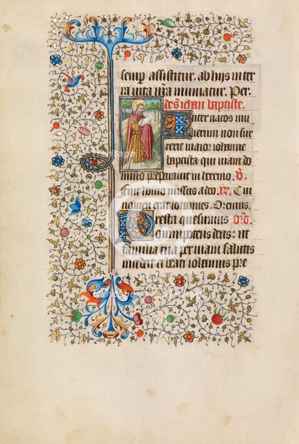 Saint John the Baptist with the Lamb of God; Book of Hours, about 1440-1450. Creator: Workshop of the Bedford Master.