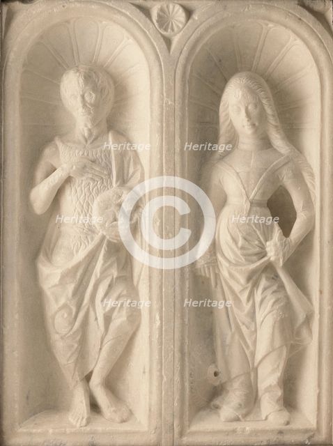 Saint John the Baptist and Saint Catherine of Alexandria, late 15th or early 16th century. Creator: Tommaso Rodari.