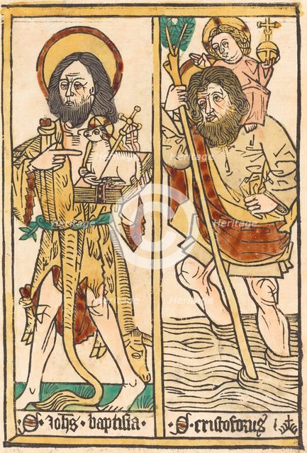 Saint John the Baptist and Saint Christopher, 1470/1480. Creator: Unknown.