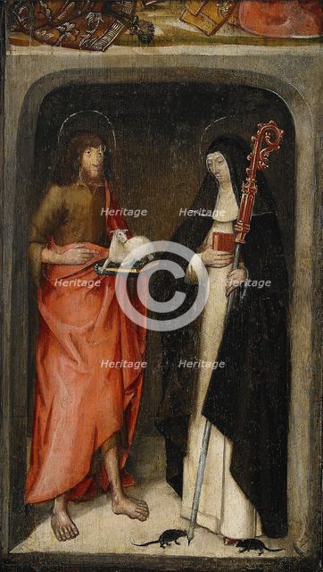 Saint John the Baptist and Saint Gertrude of Nivelles, 1480. Artist: Master of St. Gudule (active End of 15th cen.)