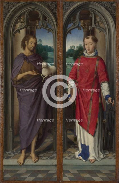 Saint John the Baptist and Saint Lawrence (Panels of the Pagagnotti Triptych), c. 1480.
