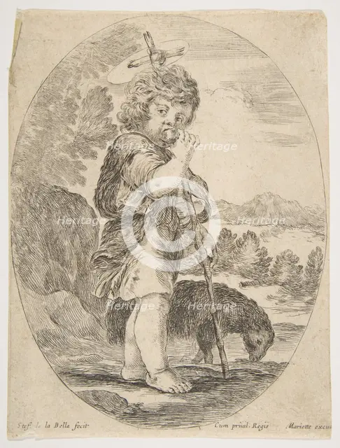 Saint John the Baptist Biting a Piece of Fruit, ca. 1641. Creator: Stefano della Bella.
