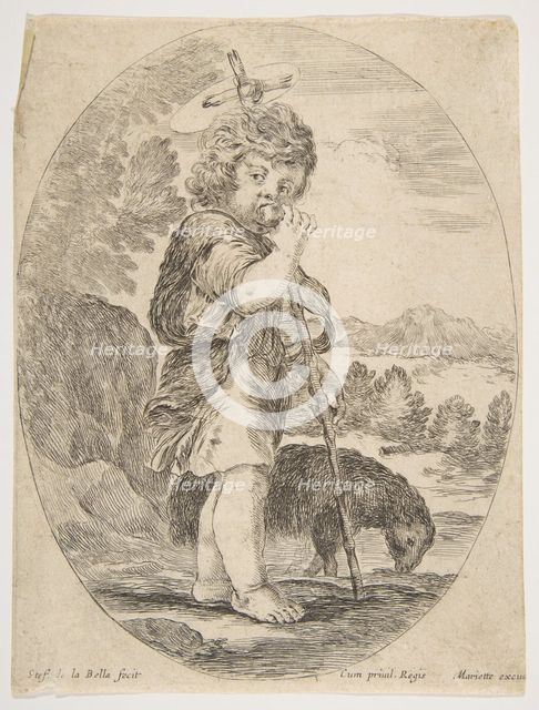 Saint John the Baptist Biting a Piece of Fruit, ca. 1641. Creator: Stefano della Bella.