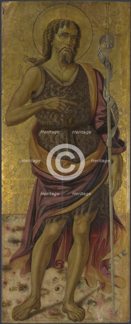 Saint John the Baptist (from Altarpiece: The Virgin and Child with Saints), ca 1475. Artist: Caporali, Bartolomeo (1420-1505)