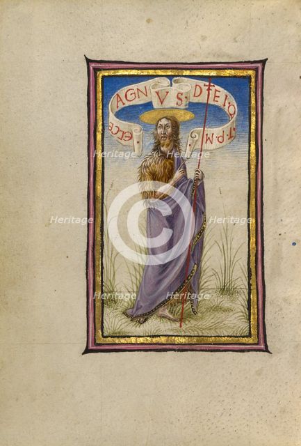 Saint John the Baptist; Gualenghi-d'Este Hours, about 1469. Creator: Taddeo Crivelli.
