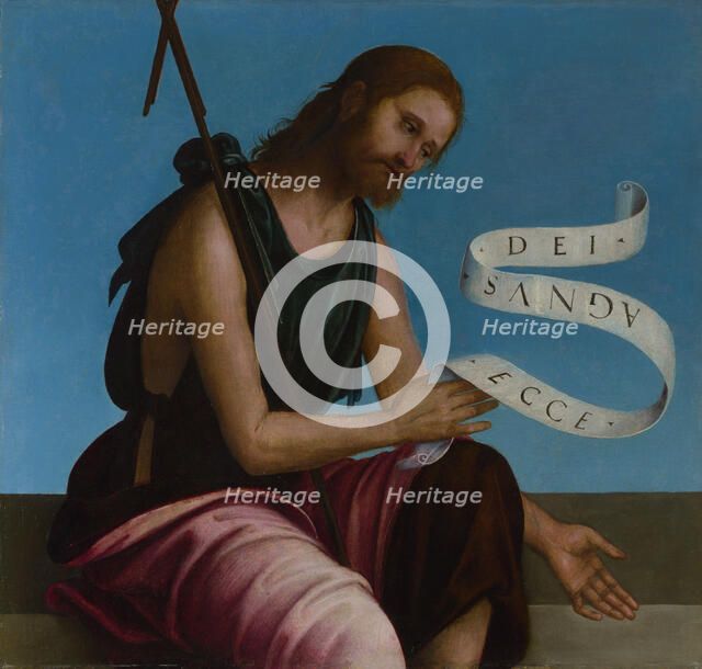 Saint John the Baptist (High Altarpiece, Oratory of S. Pietro in Vincoli), 1505. Artist: Costa, Lorenzo (1460-1535)