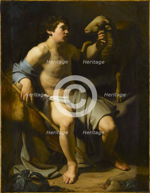 Saint John The Baptist Holding A Sheep. Creator: Manfredi, Bartolomeo (1587-1622).