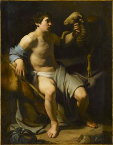 Saint John The Baptist Holding A Sheep. Creator: Manfredi, Bartolomeo (1587-1622)