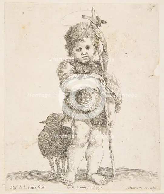 Saint John the Baptist holding his folded robe, ca. 1641. Creator: Stefano della Bella.
