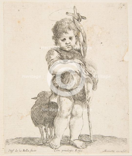 Saint John the Baptist holding his folded robe, ca. 1641. Creator: Stefano della Bella.