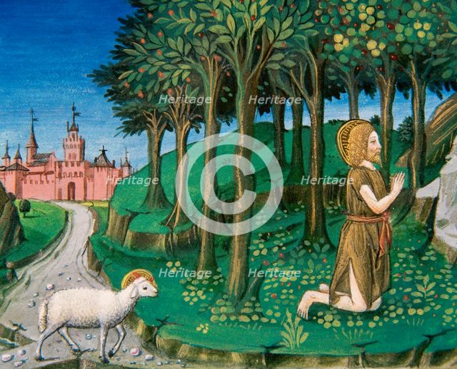 Saint John the Baptist in the Desert, Codex of Predis 1476. Creator: Cristoforo De Predis.