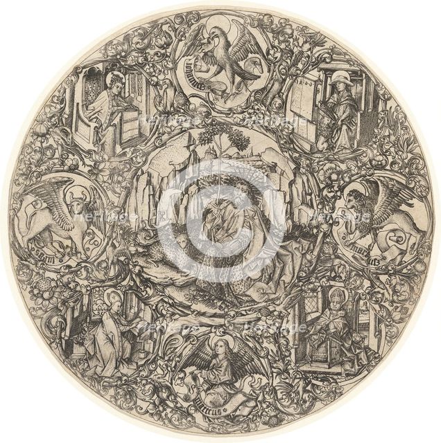 Saint John the Baptist in the Wilderness with the Lamb of God, Surrounded by..., 1466. Creator: Master ES.