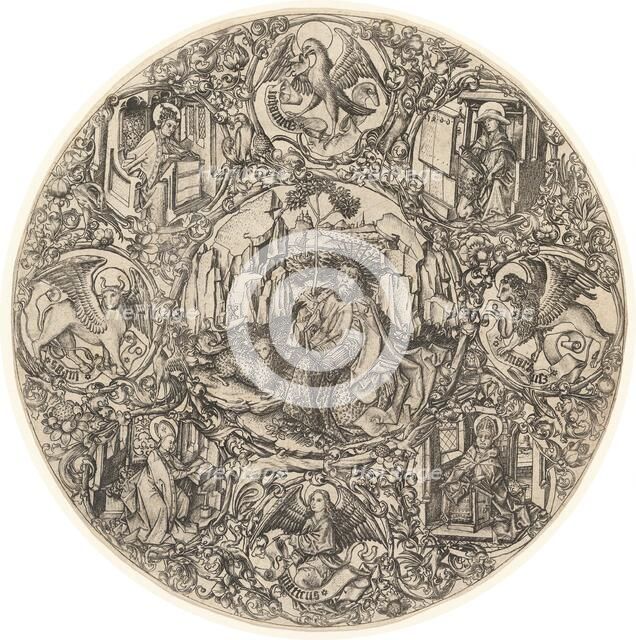 Saint John the Baptist in the Wilderness with the Lamb of God, Surrounded by..., 1466. Creator: Master ES.