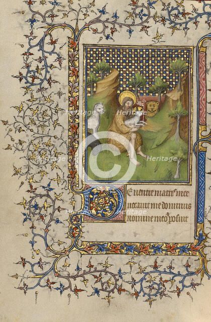 Saint John the Baptist in the Wilderness; Book of Hours, about 1410. Creator: Unknown.