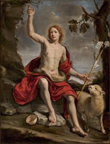 Saint John the Baptist in the Wilderness, c 1670. Creator: Savolini; Cristoforo (1639-1677)