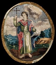 Saint John the Baptist in the wilderness, holding a cross, 1700-1799. Creator: Unknown