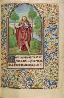 Saint John the Baptist Pointing to the Lamb of God; Book of Hours, about 1466-1470. Creator: Master of Jacques of Luxembourg