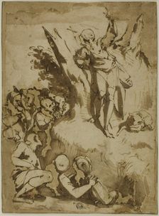 Saint John the Baptist Preaching, c.1584. Creator: Luca Cambiaso