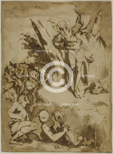 Saint John the Baptist Preaching, c.1584. Creator: Luca Cambiaso.