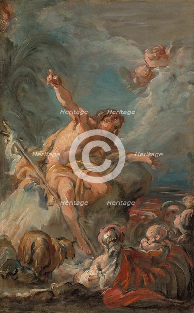 Saint John the Baptist Preaching in the Desert, 1758/64. Creator: Jean-Baptiste Deshays.