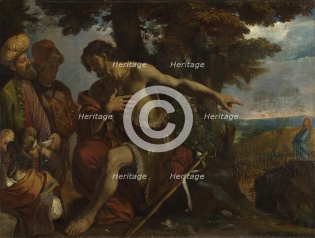 Saint John the Baptist preaching in the Wilderness, c. 1640. Artist: Mola, Pier Francesco (1612-1666)