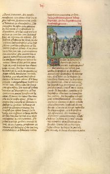 Saint John the Baptist Preaching; Miroir Historial, about 1475. Creator: Unknown