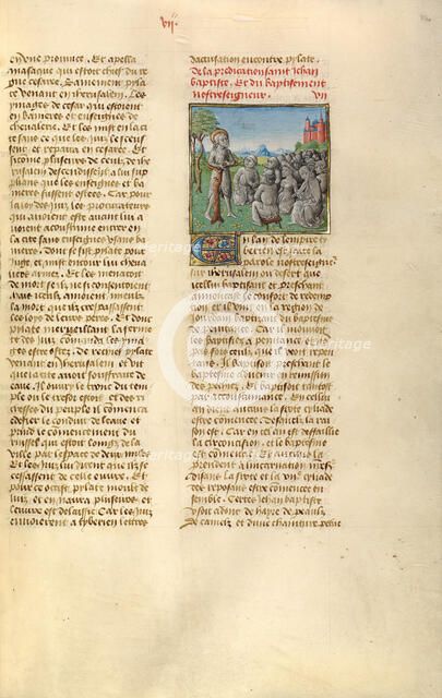Saint John the Baptist Preaching; Miroir Historial, about 1475. Creator: Unknown.
