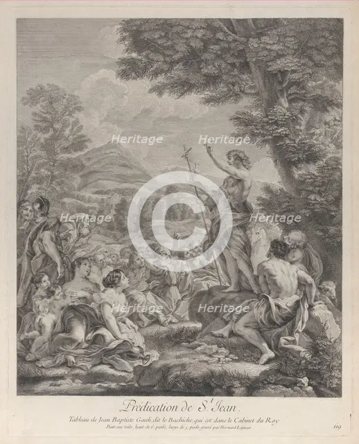 Saint John the Baptist preaching to a crowd, ca. 1729. Creator: Francois Bernard Lepicie.