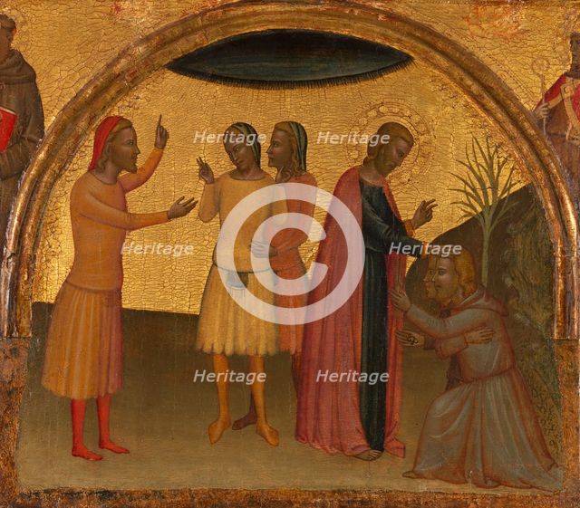 Saint John the Evangelist with Acteus and Eugenius, ca. 1370. Creator: Francescuccio Ghissi.