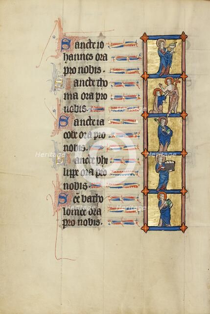 Saint John the Evangelist with the Poisoned Chalice: Doubting Thomas: Saint James..., about 1300. Creator: Unknown.