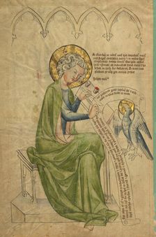 Saint John the Evangelist Writing, about 1340-1350. Creator: Unknown