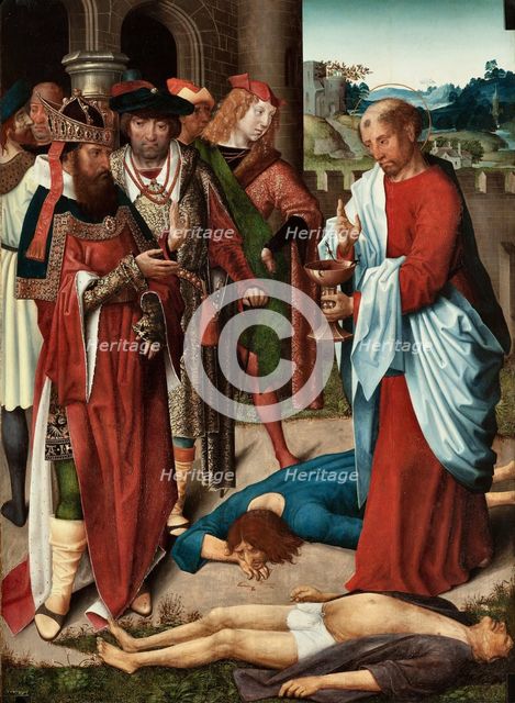 Saint John the Evangelist and the Poisoned Chalice, 1490-1500. Creator: Master of Saint John the Evangelist (active 1490-1500).