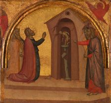 Saint John the Evangelist Causes a Pagan Temple to Collapse, ca. 1370. Creator: Francescuccio Ghissi