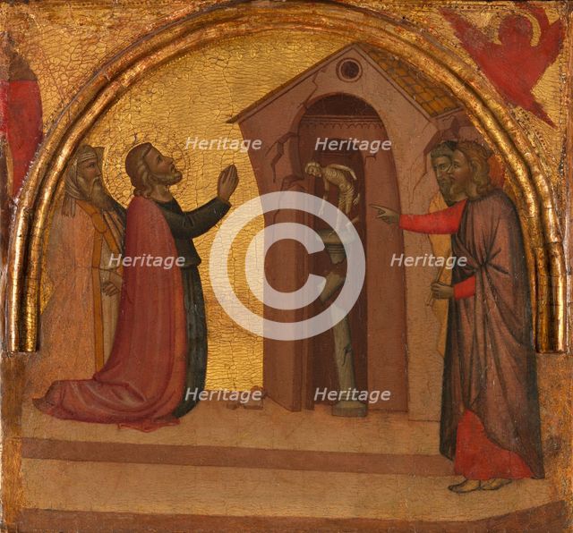 Saint John the Evangelist Causes a Pagan Temple to Collapse, ca. 1370. Creator: Francescuccio Ghissi.