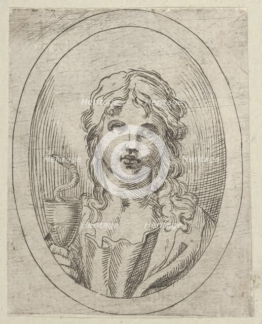 Saint John the Evangelist holding a goblet with a snake emerging from it, from Christ..., 1600-1640. Creator: Anon.