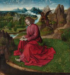 Saint John the Evangelist on Patmos, ca 1465. Artist: Bouts, Dirk, (Workshop)
