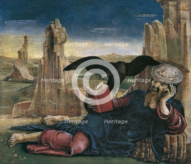 Saint John the Evangelist on Patmos. Artist: Tura, Cosimo (before 1431-1495)