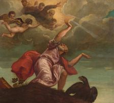 Saint John the Evangelist on Patmos, c. 1553/1555. Creators: Titian, Workshop of Titian